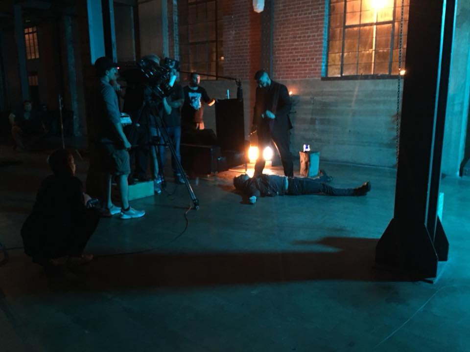 Lighting setup for music video shoot